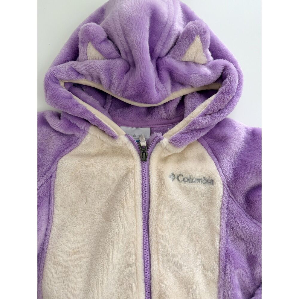 Columbia Baby 18-24M Purple Fleece Bunting Hooded Animal Ears Snowsuit - Picture 7 of 12